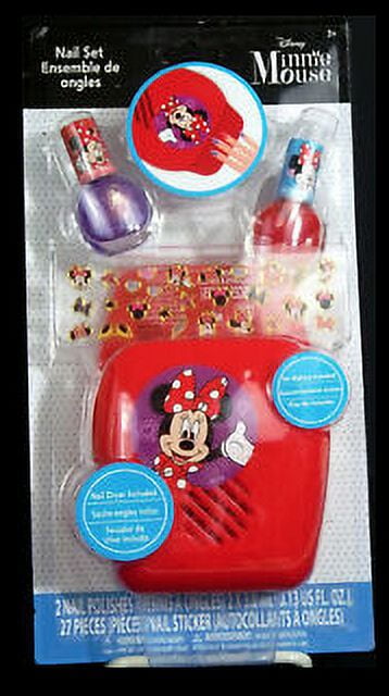 Disney Minnie Mouse Nail Set Dryer Polish Stickers NEW