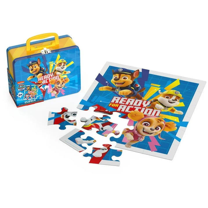 PAW Patrol Puzzle in Tin with Handle, for Families and Kids Ages 4 and up