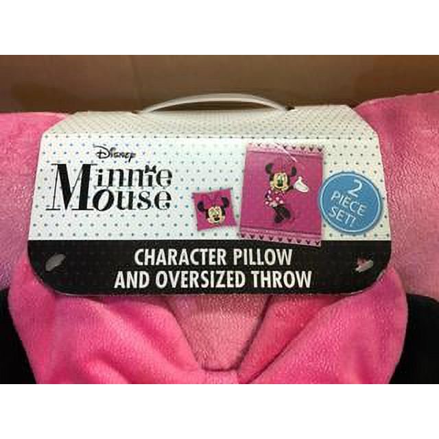 Jay Franco 2-Piece Minnie Mouse Character Pillow and Oversized Throw