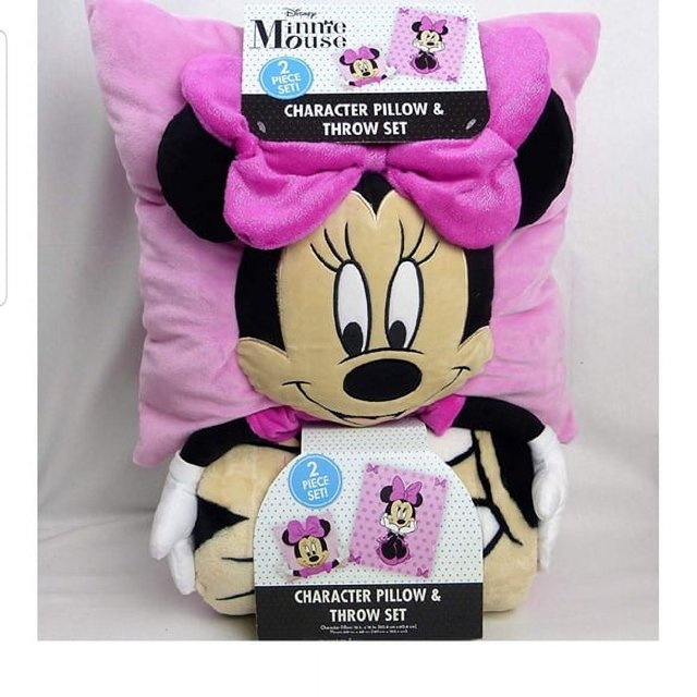 Jay Franco 2-Piece Minnie Mouse Character Pillow and Oversized Throw