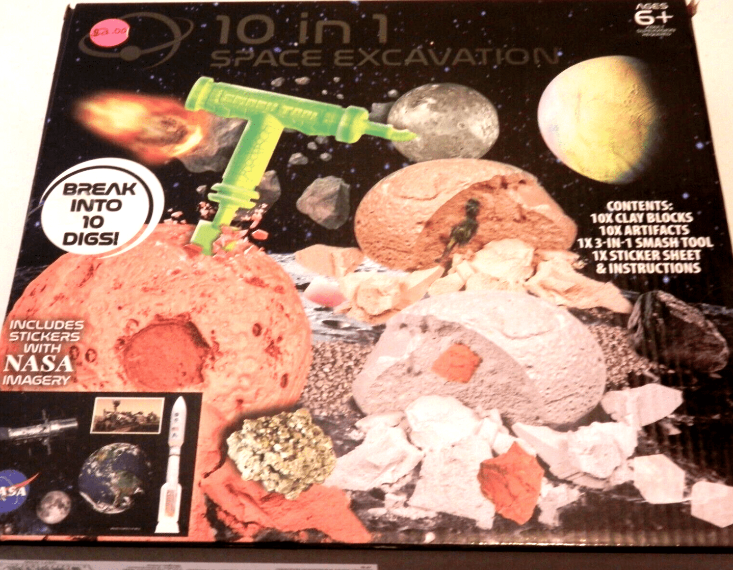 NASA Dig Kit: 10-in-1 Smash Tools Ages 6+ | NASA Imagery Stickers