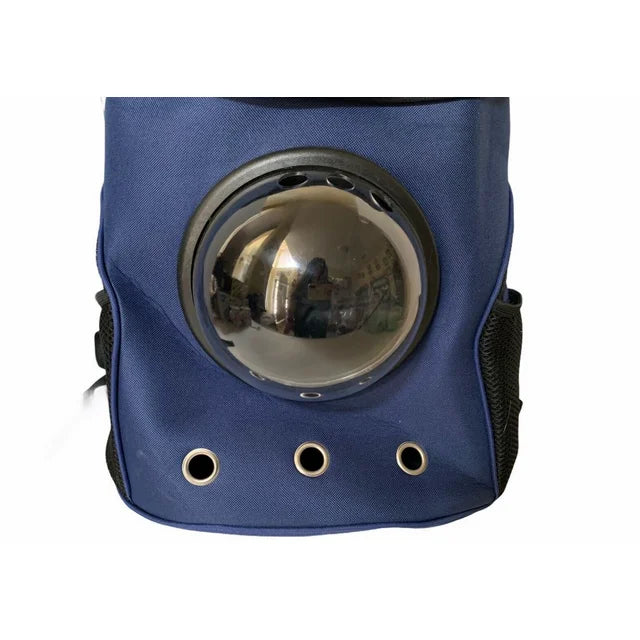 Cat Carrier Backpack Capsule Bubble Window Travel Breathable Small Pet Navy Blue