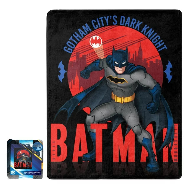 Batman Silk Touch Throw Blanket "Gotham Night", 40 inch x 50 inch, 1 each