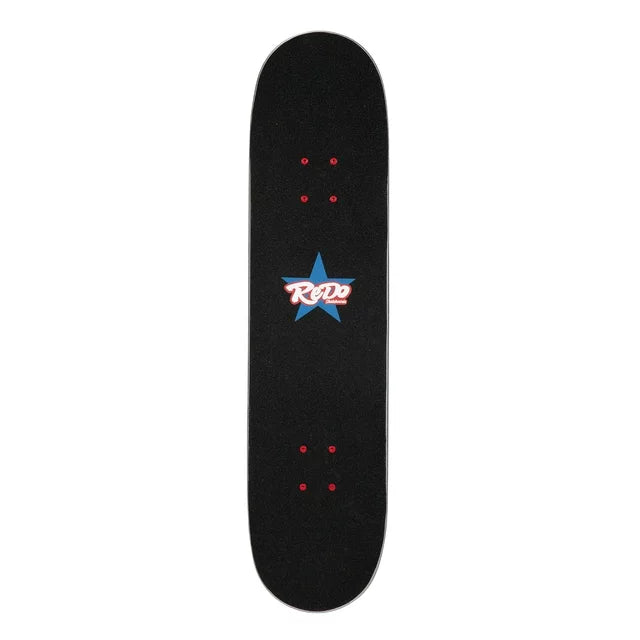 ReDo Skateboard 31" x 7.75" Gallery Pop Complete Skateboard Board Silver Stars for Boys, Girls, Kids