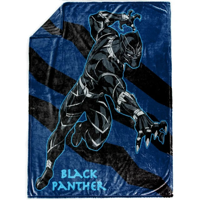 Black Panther King of Wakanda Kids Throw, 46 x 60, Microfiber, Black, Marvel