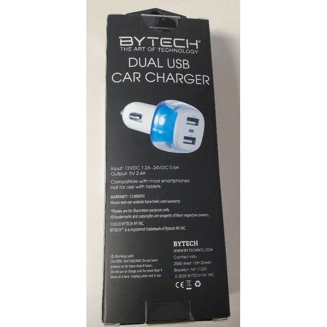 ByTech Dual USB Port Universal Car Charger , 2.4 amp