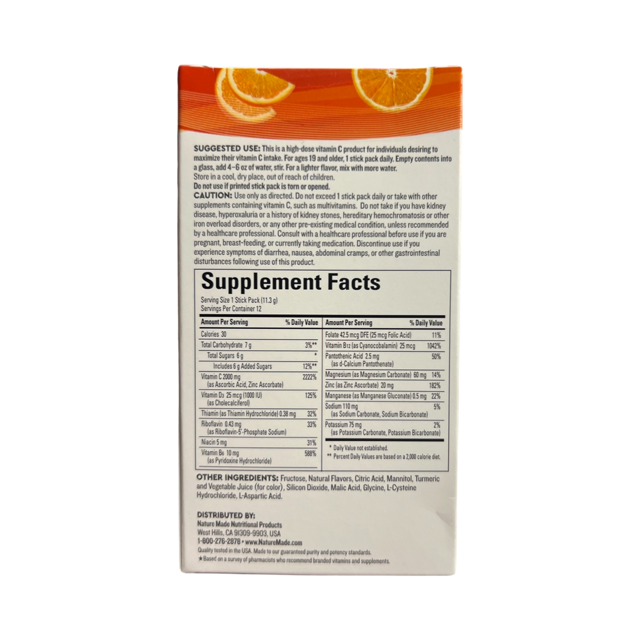 Nature Made Wellblends ImmuneMax Fizzy Drink Mix Orange 12 Pack