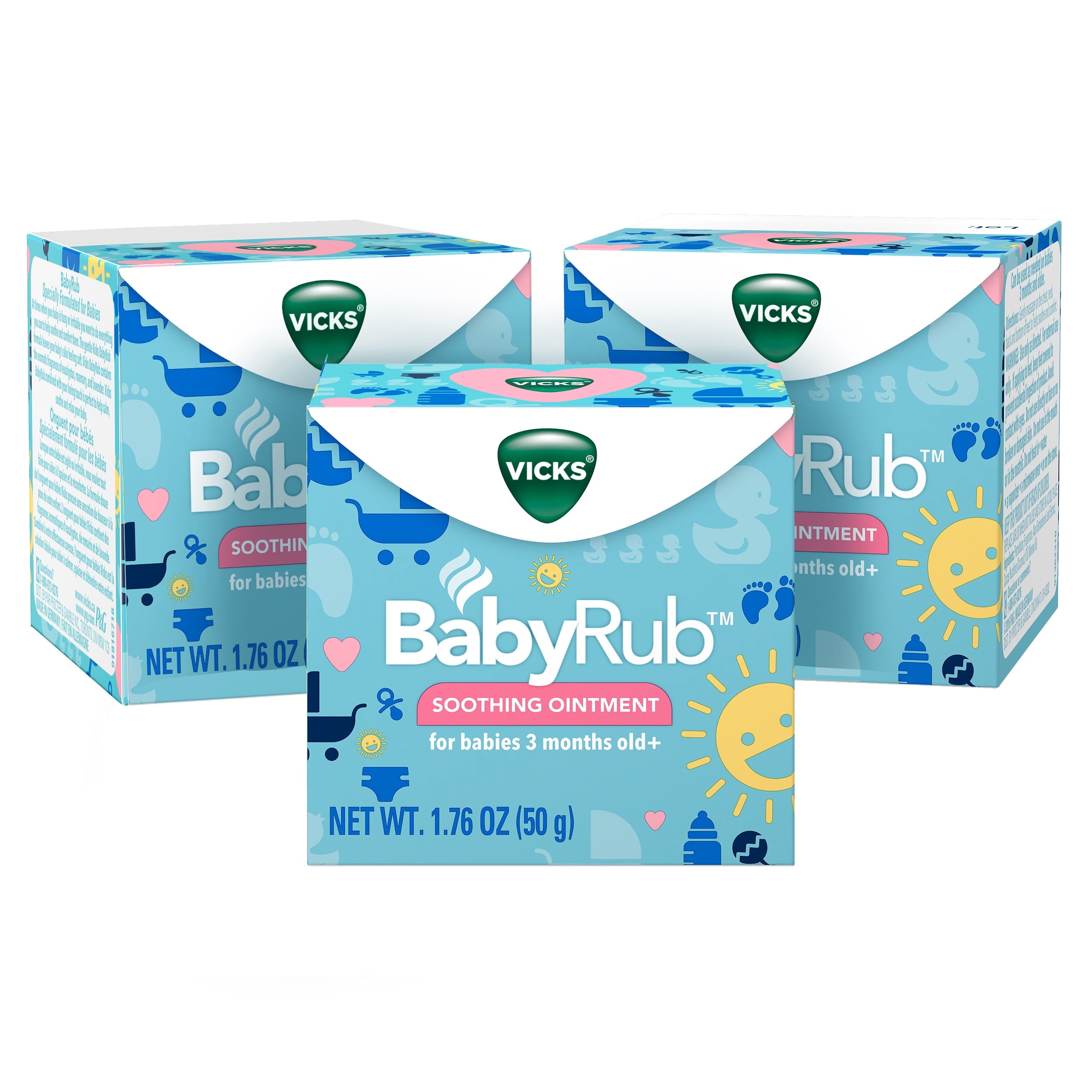 Vicks BabyRub with Aloe, Eucalyptus and Lavender, 1.76 oz, 3 ct