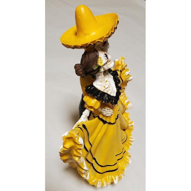 Hola Halloween tabletop decor Yellow Skelton Dancing Couple