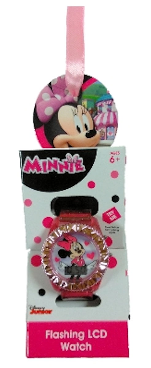 Minnie Mouse Flashing LCD Kids Watch (Pink Sparkle)