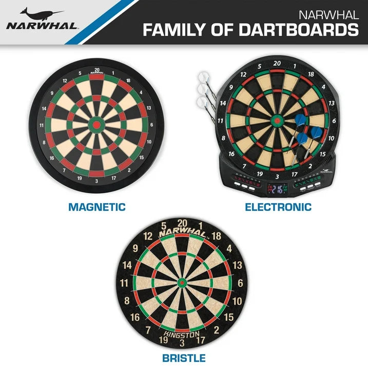 Narwhal Revolution Electronic Dartboard for Recreational Play, Six Dart Set