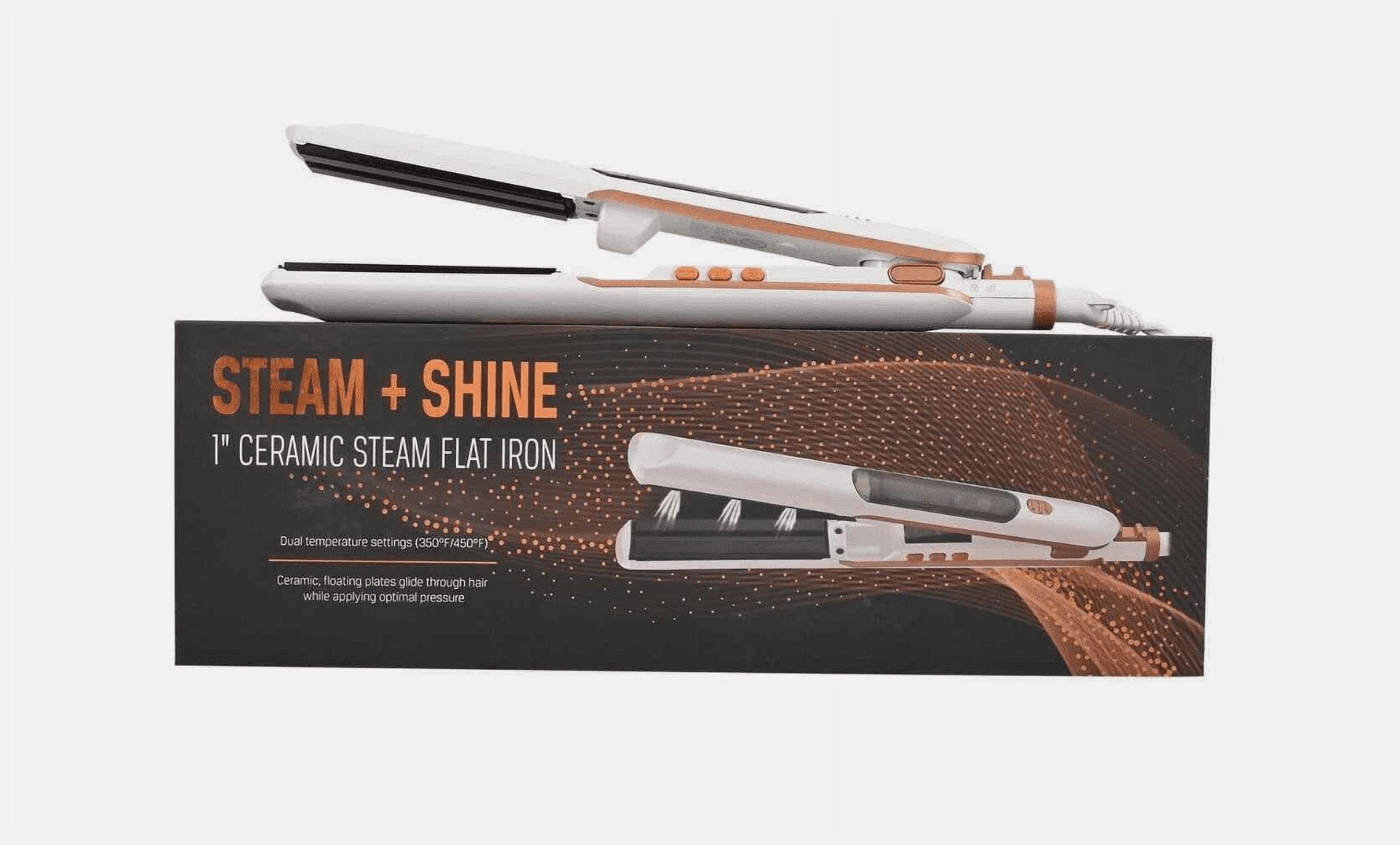 Steam & Shine 1" Ceramic Steam Flat Iron in Rose Gold