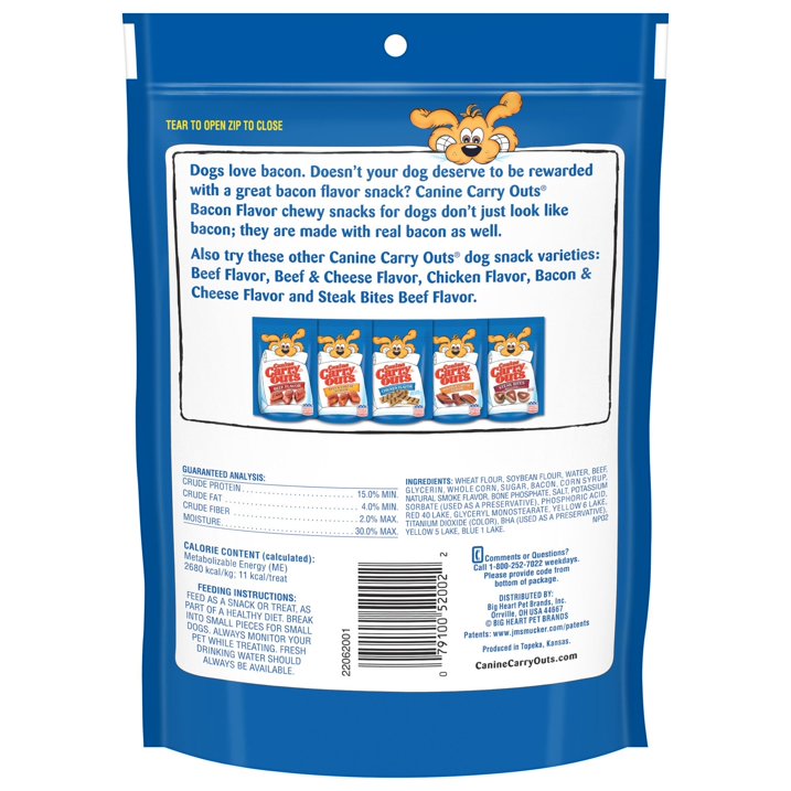 Canine Carry Outs Bacon Flavor Dog Treats, 4.5 oz Bag