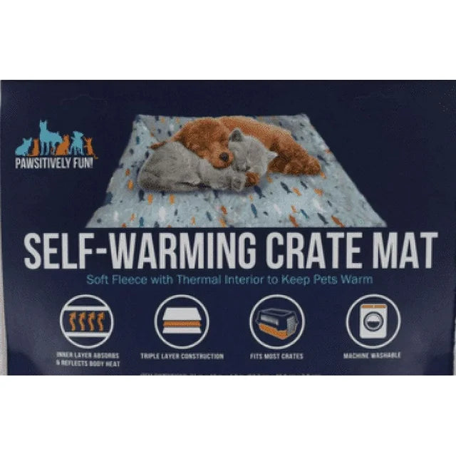 Pawsitively Fun Self-Warming Crate Mat Pink