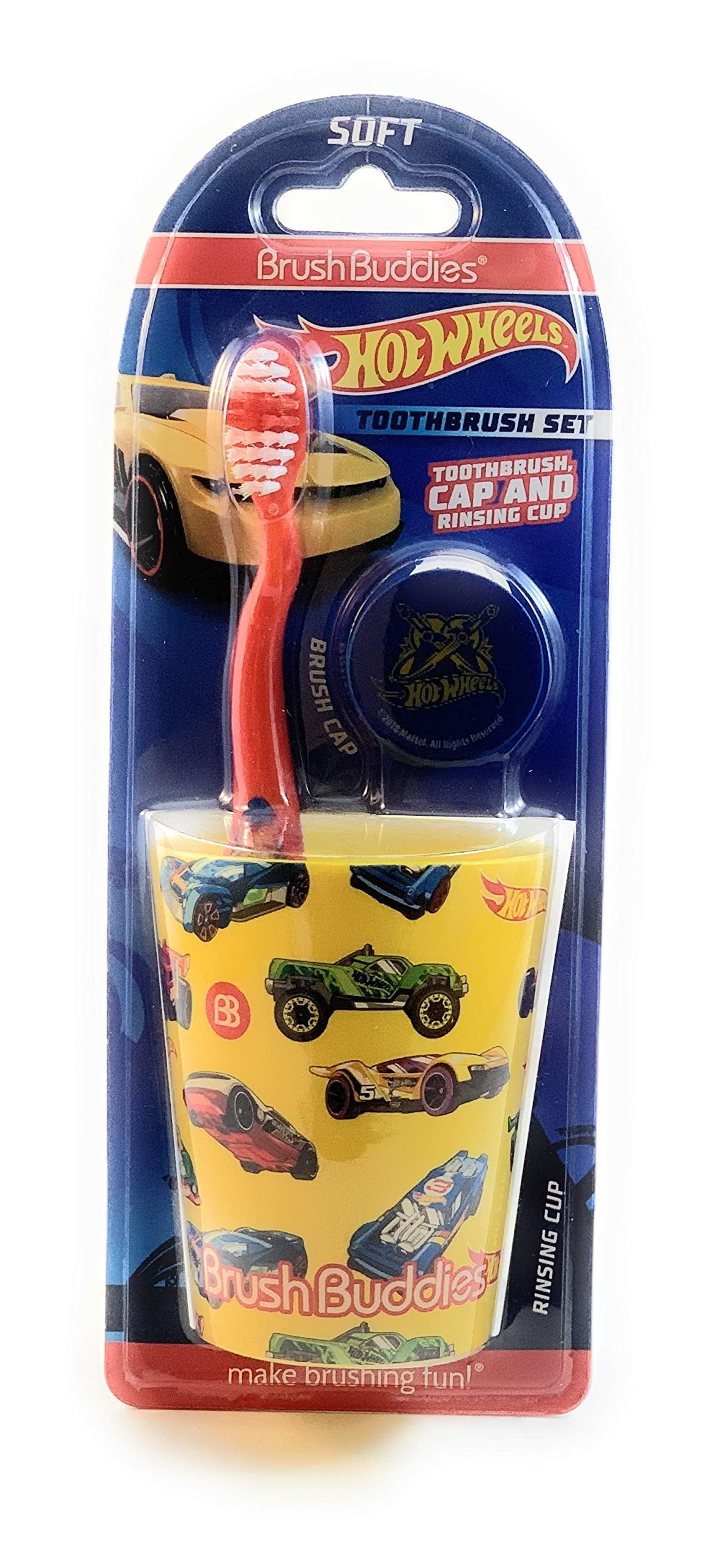 Hot Wheels Manual TOOTHBRUSH GIFT SET (Toothbrush, Cap and Cup)