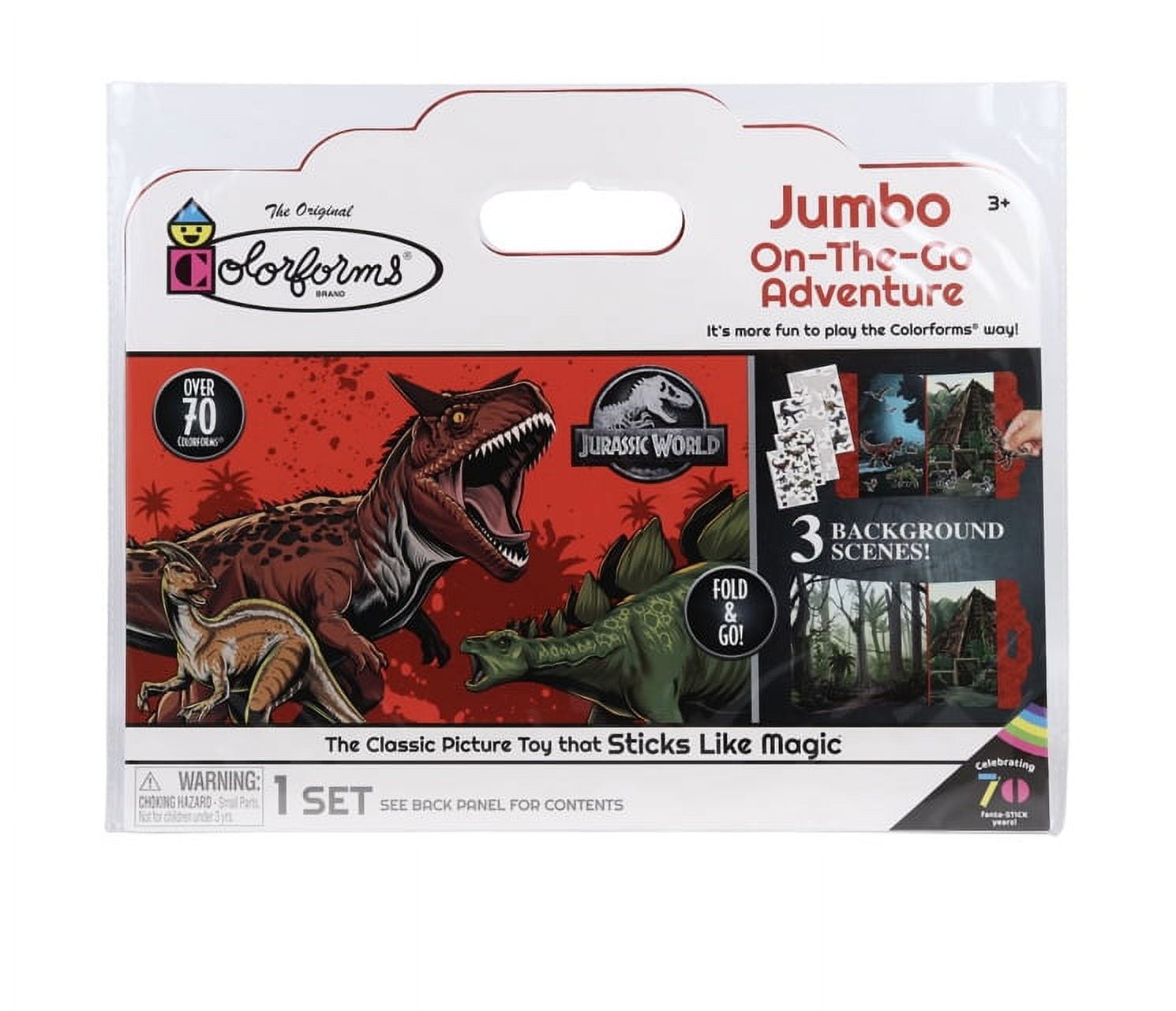 Licensed Character Colorforms Jumbo On-the-Go Adventure Set 10x12 (Jurassic World)