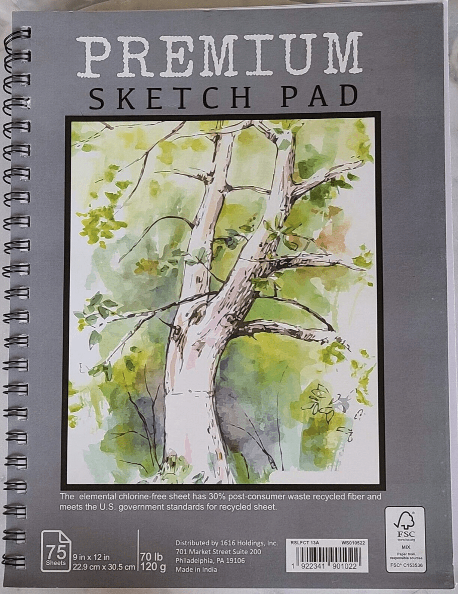 Premium Sketch Pad 75 Sheets 9 in x 12 in