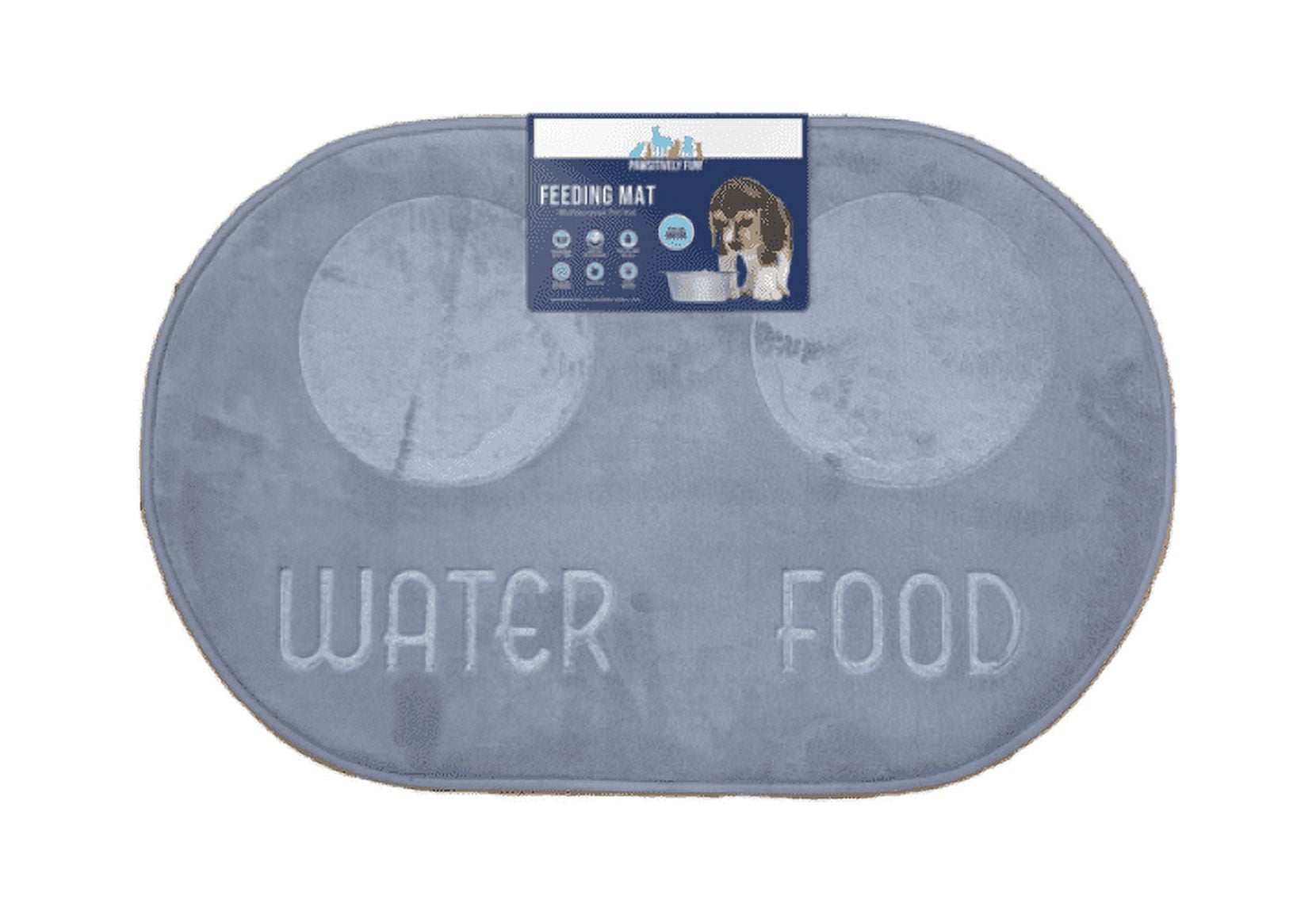 Pawsitively Microfiber Foam Pet Placemat (Feeding Mat )16in x 24in - Silver