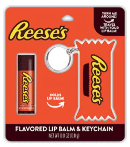 Reese's Flavored Lip Balm with Lip balm holder. Clip on back pack, keychain