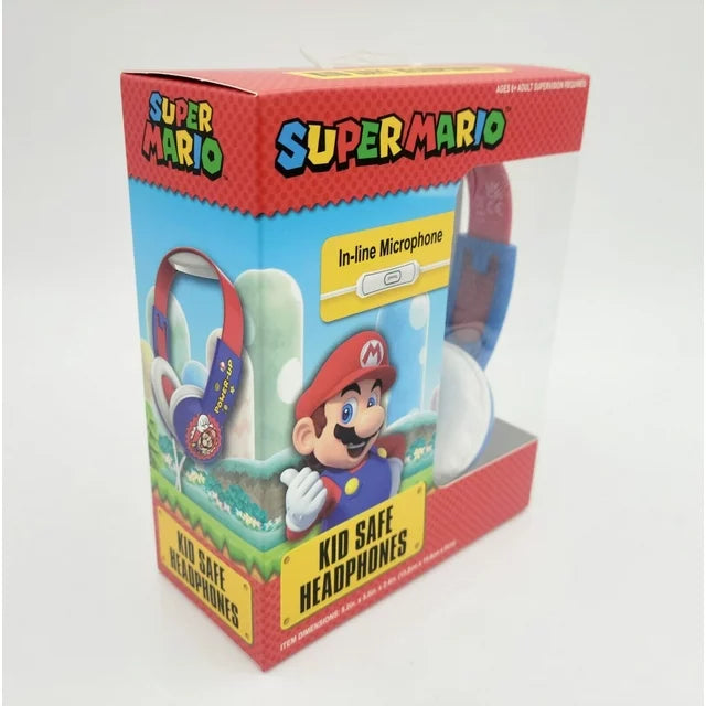 SUPER MARIO Kid Safe Headphones Volume Limiting Age 6+