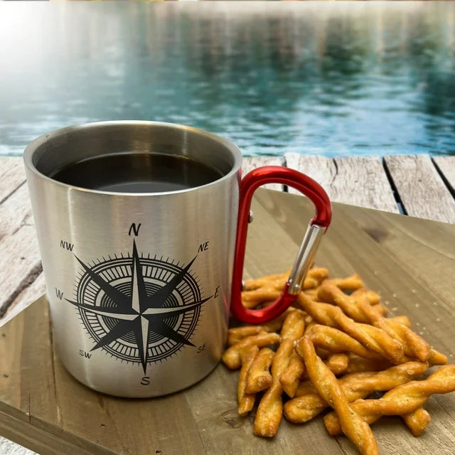 Dot's Pretzels SS Mug Gift Set, Compass, 1.5oz