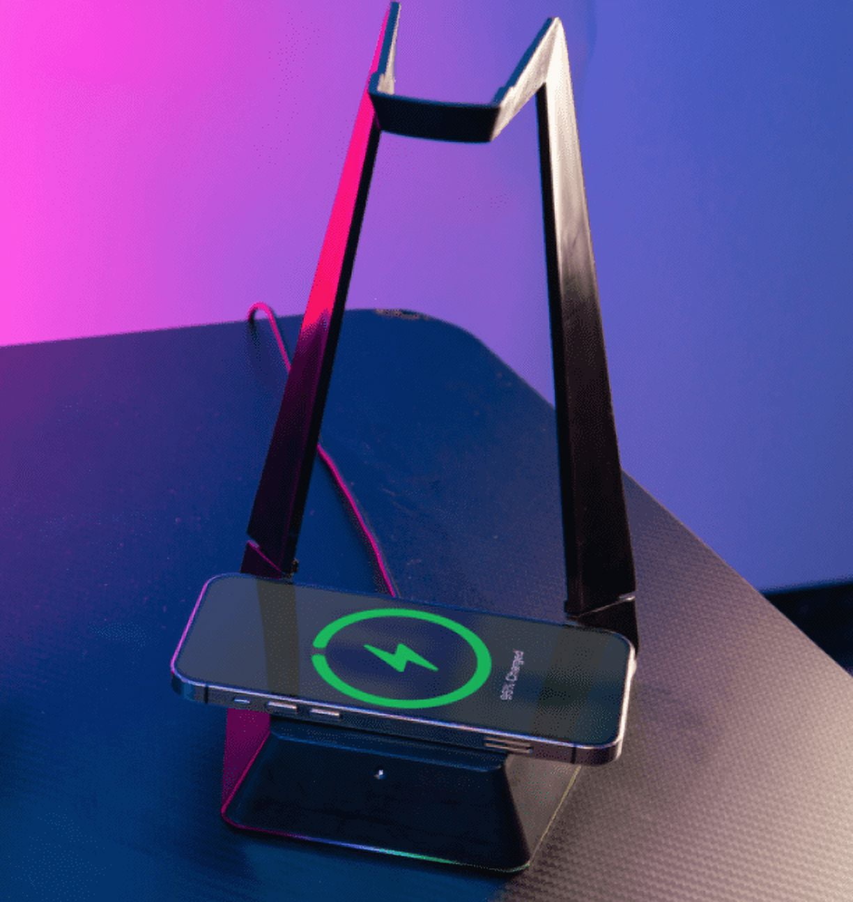 Bugha LED Gaming Headset Stand with Wireless Charging Base (Powered by USB)