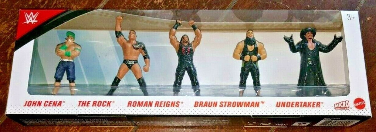 WWE 5pk Collector 2.5" Figures: CENA, ROCK, UNDERTAKER, STROWMAN & ROMAN REIGNS