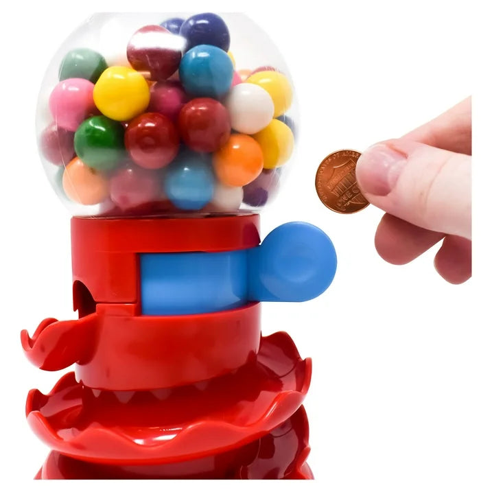 Toymendous Mini Novelty Gumball Machine for Children, Gumballs Included (Colors May Vary)