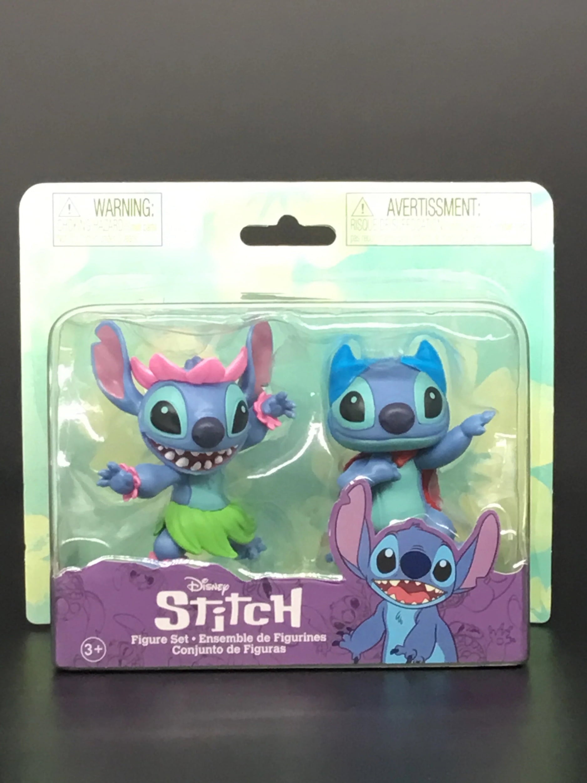 Disney Lilo  Stitch 2 Figure Set - Superhero Stitch and Hula Stitch (Pink Version)