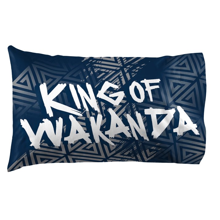 Black Panther King of Wakanda Kids 4-Piece Full Sheet Set, Microfiber, Black, Marvel