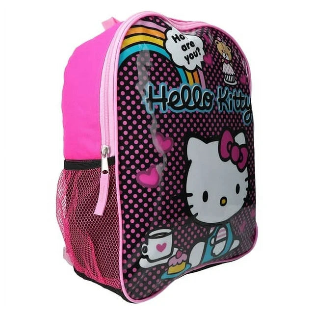 Hello Kitty "How Are You" Cupcake Teacup And Hearts Children's Backpack