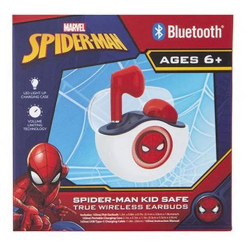 Spider-Man Kid-Safe BluetoothÂ® Earbuds Red and White