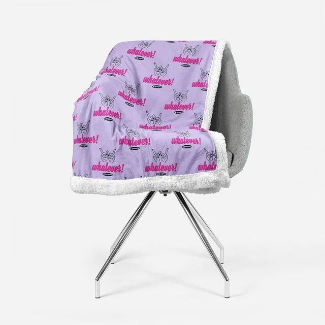 Clueless Whatever Sherpa Back Blanket, 60" x 90" Microfiber, Purple