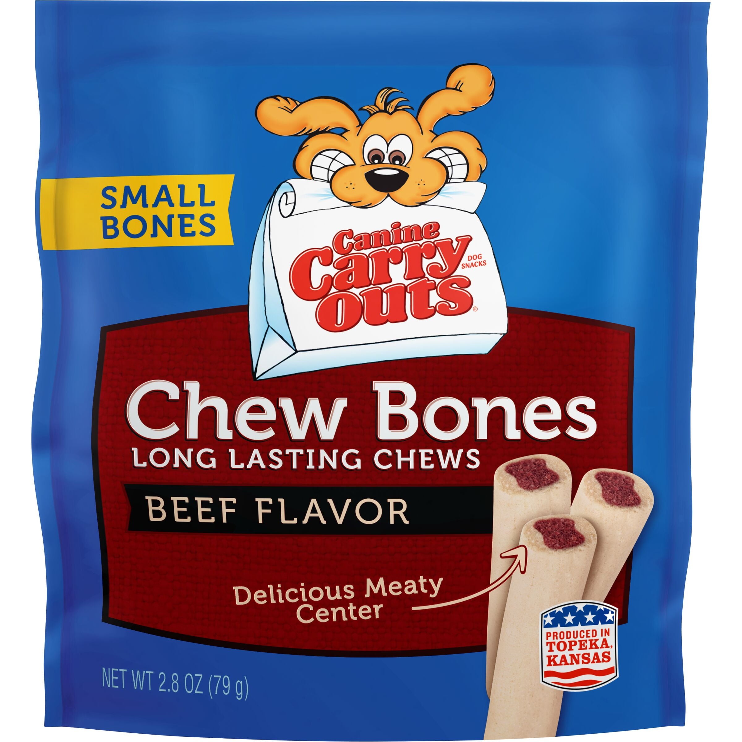 Canine Carry Outs Chew Bones Beef Flavor Dog Snacks, 2.8-Ounce