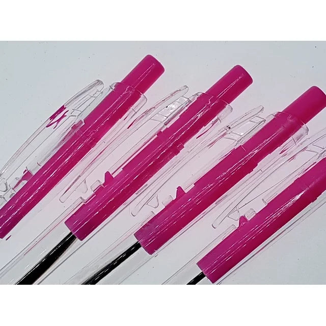 Breast Cancer Awareness Pink Ribbon Black Ball Point Pens 10-Pack and Pink Breast Cancer Gem Stickers 16 Count