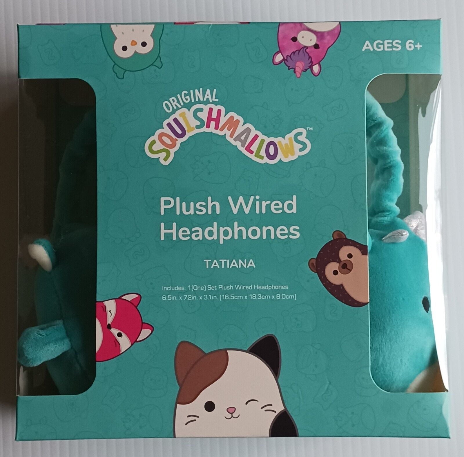 Original Squishmallows Tatiana The Blue Dragon Plush Wired Headphones