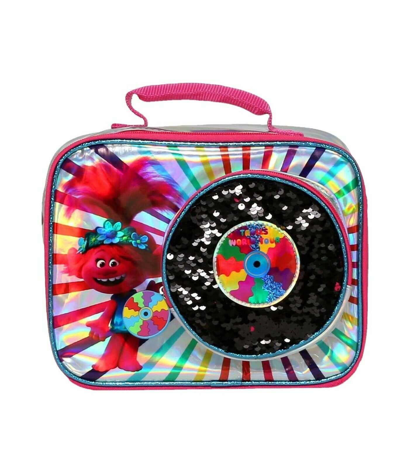 Trolls World Tour Poppy Sequin Record Insulated Lunchbox Lunch Bag Lunch Box