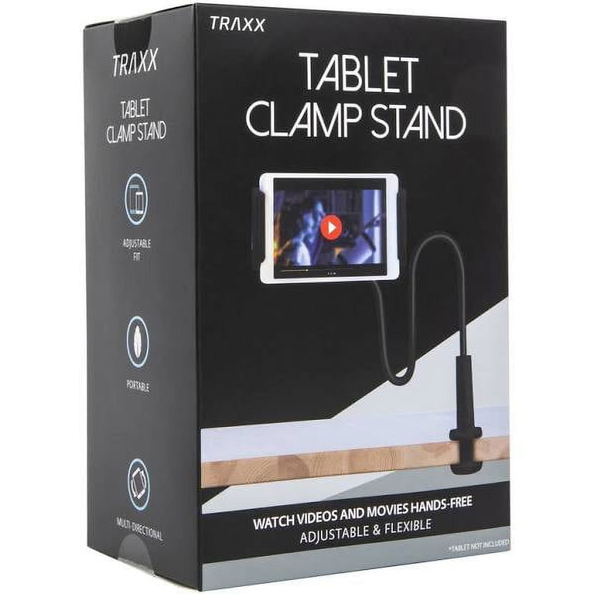 Traxx Tablet Clamp Stand (Watch Videos and Movies Hands-Free)