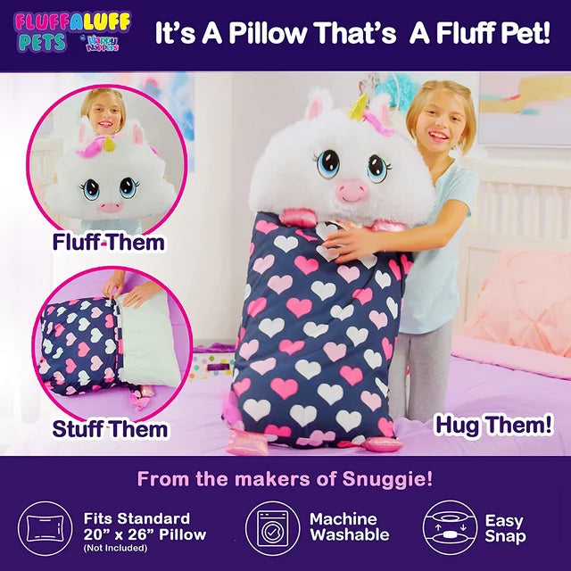 Happy Nappers Fluffaluff Pets Children's Plush Toy, 3 ft. Tall Unicorn Play Pillow