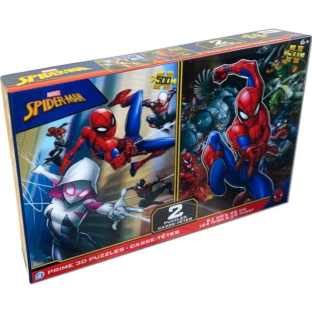 Marvel Spider-Man Prime 3D TWIN PACK Lenticular Puzzles of 500pcs Each