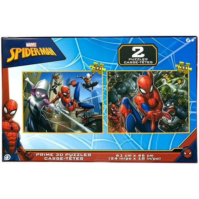 Marvel Spider-Man Prime 3D TWIN PACK Lenticular Puzzles of 500pcs Each