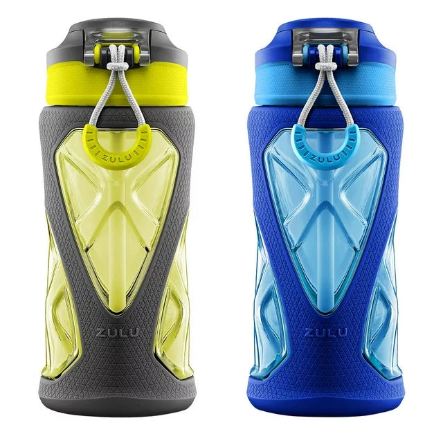 Zulu Torque 16oz Tritan Water Bottle, 2 Pack (Blue)