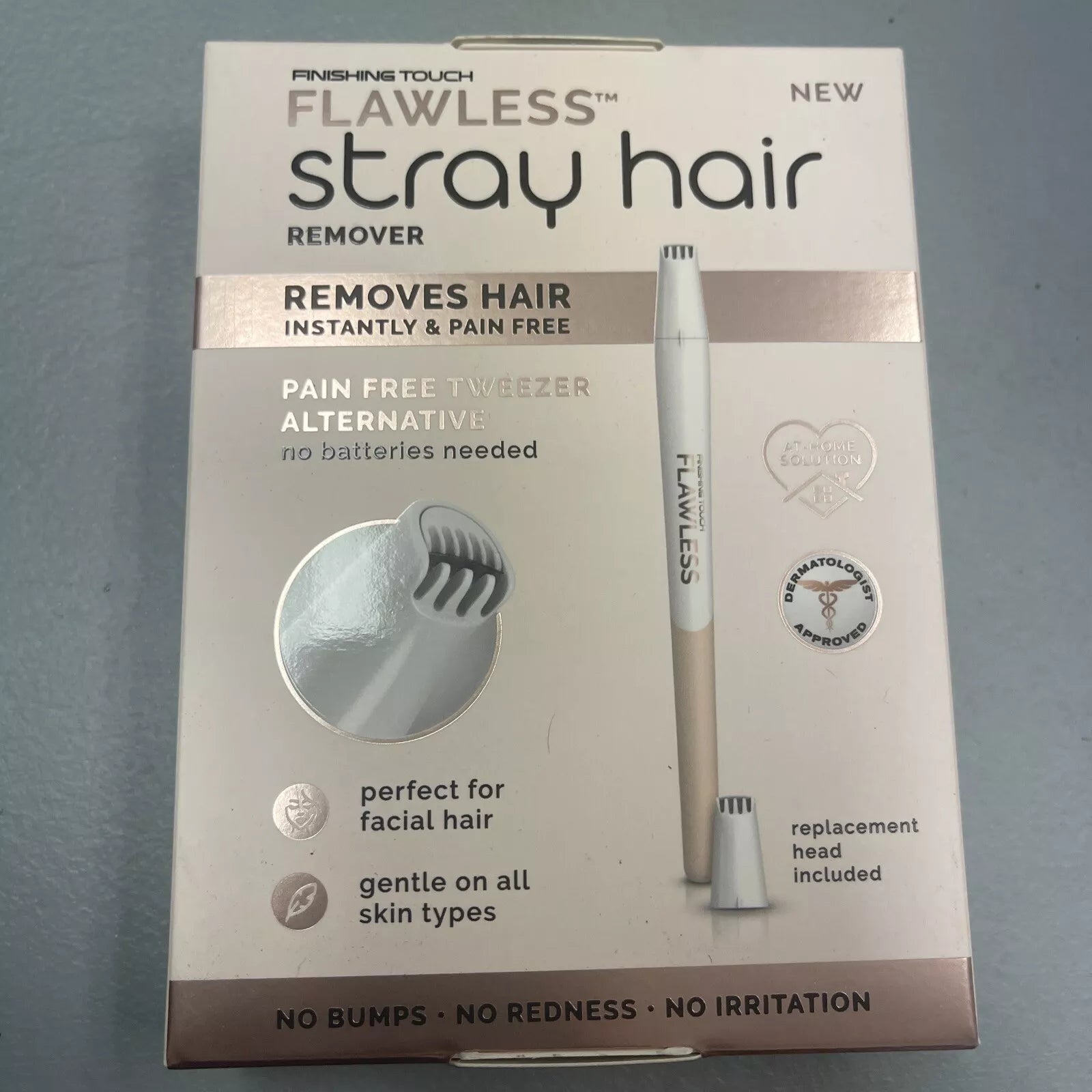 Finishing Touch Flawless Stray Hair Remover, Precise Micro-Blade Hair Removal Tool, Designed to Painlessly Cut Stray Hairs from Chin and Lips to